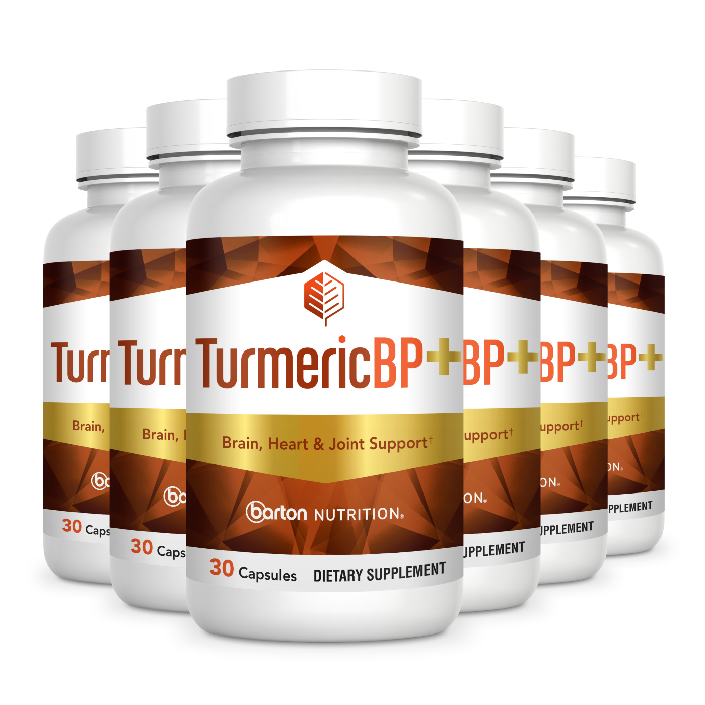 TurmericBP+ 6-bottle bundle by Barton Nutrition - 180-day supply of doctor-formulated turmeric and BioPerine inflammation support supplement, maximum savings multi-pack