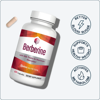 Barton Nutrition Berberine supplement bottle for blood sugar and metabolic support