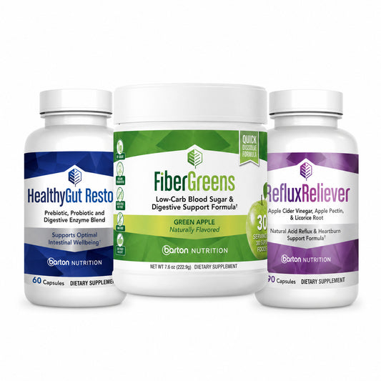 Holiday Health Defense Stack: Fiber Greens, HealthyGut Restore and RefluxReliever #pdp-hide