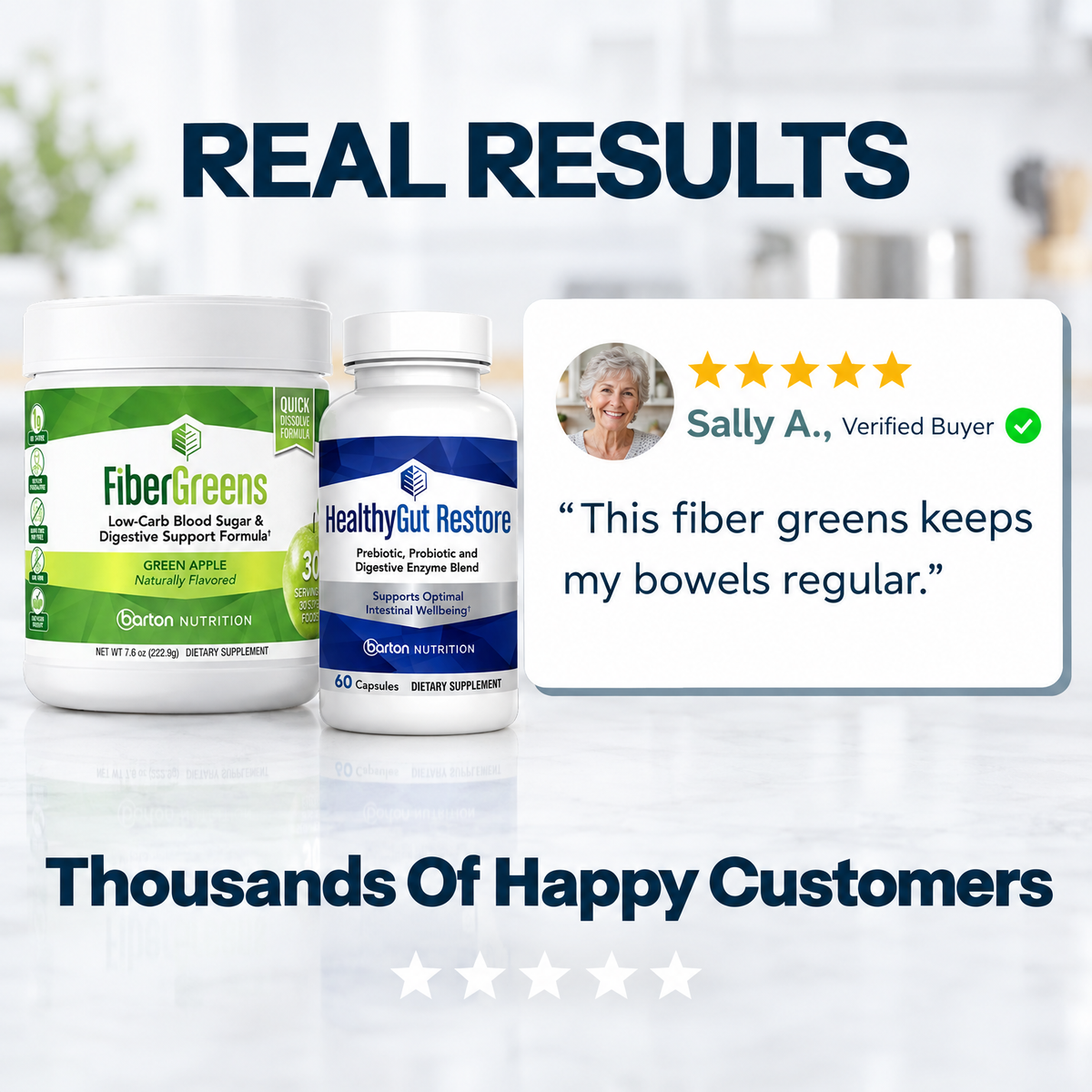 Fiber Greens 3-Pack + HealthyGut Restore